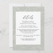 Moderne Elegante alles-in-één wijze groene bruilof Kaart (Achterkant)