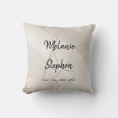 Moderne Elegante Ampersand Koppel Namen Script Kussen (Voorkant)