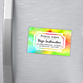 Moderne Elegante Aquarel Yoga Instructeur Magnetisch Visitekaartje