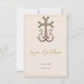 Moderne Elegante Armeense Kruisbruiloft RSVP Kaartje (Voorkant)