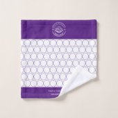 Moderne Elegante Aubergine Kleur Monogram Wasruimt Bad Handdoek (Wasdoekje)