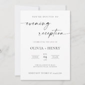 Moderne Elegante Avond Bruiloftsreceptie Kaart (Voorkant)