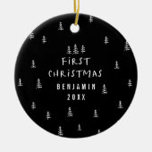 moderne elegante baby eerste kerst - baby keramiek keramisch ornament (Voorkant)