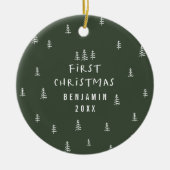 moderne elegante baby eerste kerstfeest baby keramisch ornament (Voorkant)