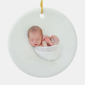 moderne elegante baby eerste kerstfeest baby keramisch ornament (Achterkant)