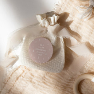 moderne elegante baby eerste kerstfeest baby ronde sticker