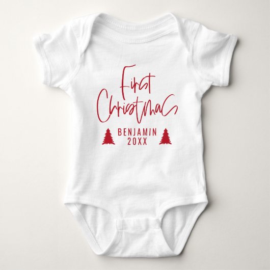 moderne elegante baby eerste kerstmis romper (Voorkant)