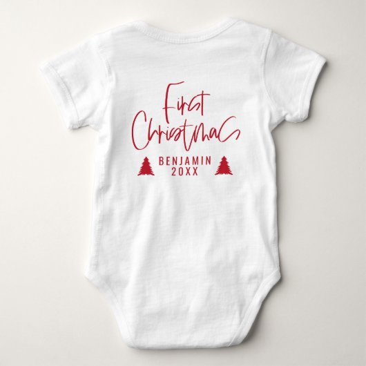 moderne elegante baby eerste kerstmis romper (Achterkant)