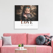 Moderne Elegante Baby Foto Liefde Typografie Poste Canvas Afdruk (Insitu (Woonkamer))