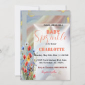 moderne elegante baby sprinkle uitnodiging meisje (Voorkant)