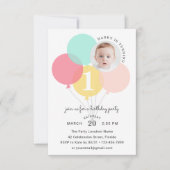 Moderne elegante ballonnen eerste foto op zaterdag kaart (Voorkant)