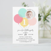 Moderne elegante ballonnen eerste foto op zaterdag kaart (Staand voorkant)