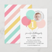 Moderne elegante ballonnen eerste foto op zaterdag kaart (Voorkant / Achterkant)