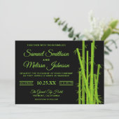 Moderne Elegante Bamboe Plant Huwelijksuitnodiging Kaart (Staand voorkant)