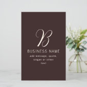 Moderne Elegante Bedrijfsnaam Monogram | donkerbru (Staand voorkant)