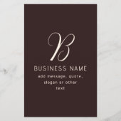 Moderne Elegante Bedrijfsnaam Monogram | donkerbru (Voorkant)