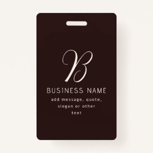 Moderne Elegante Bedrijfsnaam Monogram donkerbru Badge