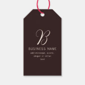 Moderne Elegante Bedrijfsnaam Monogram | donkerbru Cadeaulabel (Voorkant)