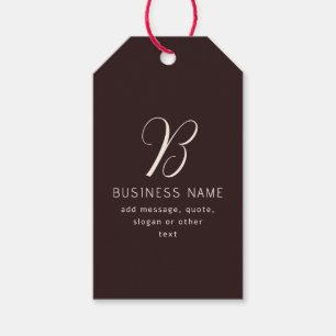 Moderne Elegante Bedrijfsnaam Monogram   donkerbru Cadeaulabel