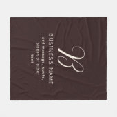 Moderne Elegante Bedrijfsnaam Monogram | donkerbru Fleece Deken (Voorkant (Horizontaal))