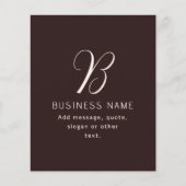 Moderne Elegante Bedrijfsnaam Monogram | donkerbru Flyer (Voorkant)
