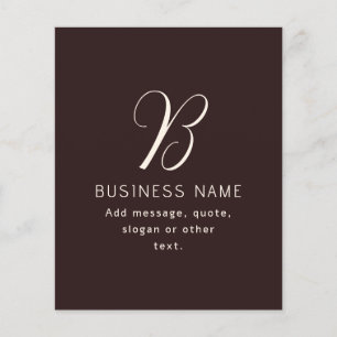 Moderne Elegante Bedrijfsnaam Monogram   donkerbru Flyer