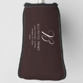 Moderne Elegante Bedrijfsnaam Monogram | donkerbru Golfheadcover (Draai 90)
