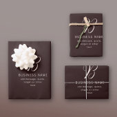 Moderne Elegante Bedrijfsnaam Monogram | donkerbru Inpakpapier Vel