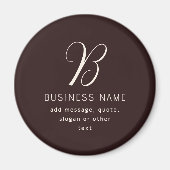 Moderne Elegante Bedrijfsnaam Monogram | donkerbru Magneet (Voorkant)