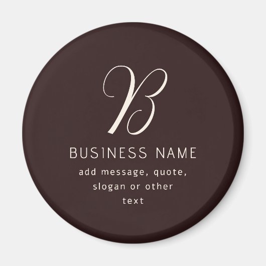 Moderne Elegante Bedrijfsnaam Monogram | donkerbru Magneet (Voorkant)