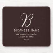 Moderne Elegante Bedrijfsnaam Monogram | donkerbru Muismat (Voorkant)