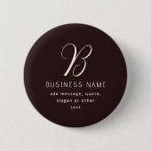 Moderne Elegante Bedrijfsnaam Monogram | donkerbru Ronde Button 5,7 Cm (Voorkant)