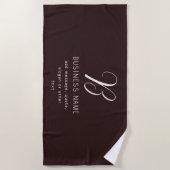 Moderne Elegante Bedrijfsnaam Monogram | donkerbru Strandlaken (Voorkant)