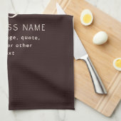 Moderne Elegante Bedrijfsnaam Monogram | donkerbru Theedoek (Quarter Fold)