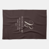 Moderne Elegante Bedrijfsnaam Monogram | donkerbru Theedoek (Horizontaal)