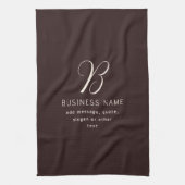 Moderne Elegante Bedrijfsnaam Monogram | donkerbru Theedoek (Verticaal)