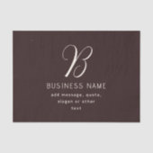 Moderne Elegante Bedrijfsnaam Monogram | donkerbru Tissuepapier (Voorkant)