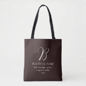 Moderne Elegante Bedrijfsnaam Monogram | donkerbru Tote Bag (Voorkant)