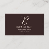 Moderne Elegante Bedrijfsnaam Monogram | donkerbru Visitekaartje (Voorkant)