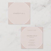 Moderne elegante beige Brown Design Professional t Vierkante Visitekaartje (Voorkant / Achterkant)