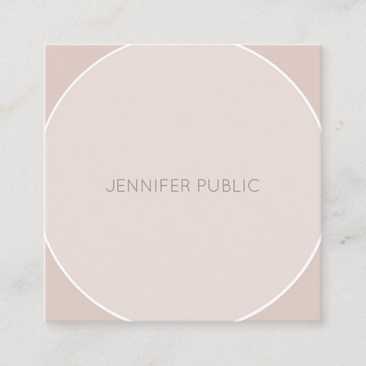 Moderne elegante beige Brown Design Professional t Vierkante Visitekaartje (Voorkant)