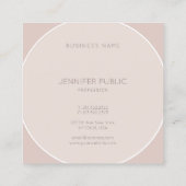 Moderne elegante beige Brown Design Professional t Vierkante Visitekaartje (Achterkant)