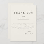 Moderne & Elegante Beige Dank u Kaart (Voorkant / Achterkant)