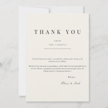 Moderne & Elegante Beige Dank u Kaart