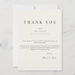 Moderne & Elegante Beige Dank u Kaart