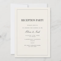 Moderne & Elegante Beige Ontvangst Uitnodigingskaa