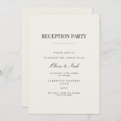 Moderne & Elegante Beige Receptie Uitnodiging Kaar (Voorkant / Achterkant)
