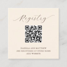 Moderne Elegante Beige Voeg QR-code Register toe
