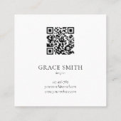 Moderne Elegante Beige Waterverf Vierkante Visitekaartje (Achterkant)