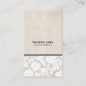 Moderne Elegante Beige Wit Kant Event Planner Visitekaartje (Voorkant)